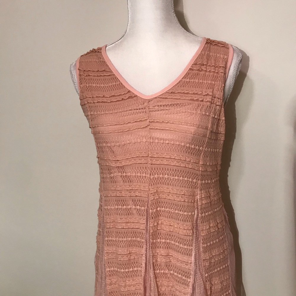 Ryu Lace Dress Sleeveless Dusty Pink Medium - Picture 9 of 11